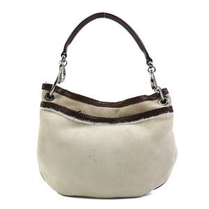 LOEWE handbag beige brown silver shearling fur leather